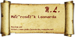 Márcsák Leonarda névjegykártya